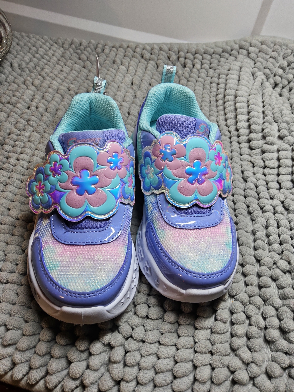 NWOT Toddler size 8 Sport by Skechers  LightUp Sneakers in Purple, blue and Teal - Picture 9 of 9